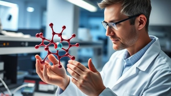 Scientist analyzing peptide structures in a lab, U.S. peptide reclassification impact on drug delivery.