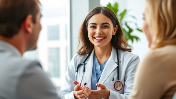 Doctor consulting patient on Bioidentical vs. Synthetic HRT.