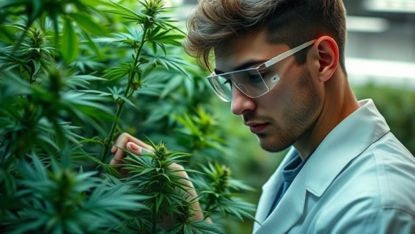 Micro-Processing License in Cannabis Industry: Scientist at work.