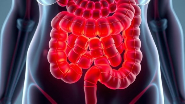 3D rendering of colon showing virus in gut bacteria linked to colorectal cancer