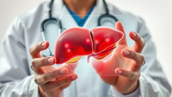 Digital liver hologram being analyzed to reverse fatty liver disease.