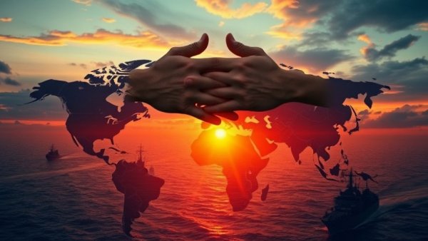 U.S.-Iran ceasefire extended illustrated by hands over a divided map.