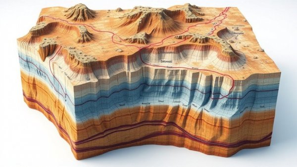 Geological model depicting hydrogen exploration layers.