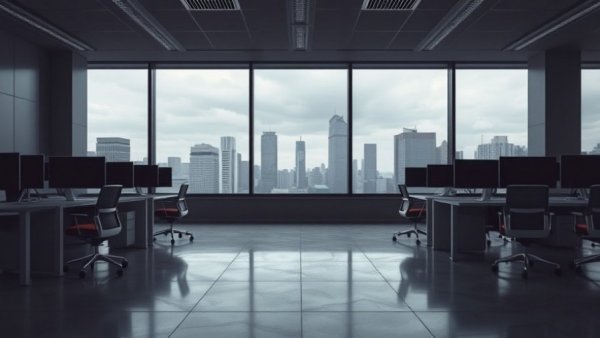 Empty office reflecting BYT Holdings annual filings delay.