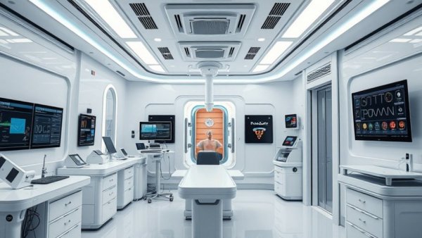 Futuristic medical office representing UberDoc Health Technologies