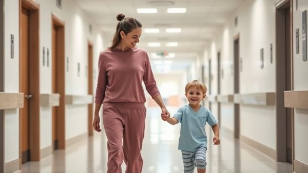 Mother and child in hospital hallway representing Children's Health Insurance Expansion in Florida.