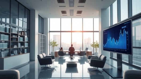 InMed Pharmaceuticals office with financial charts.