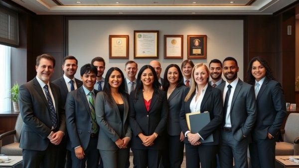 Diverse business professionals as 2026 Bloom Burton Award Finalists in conference room.