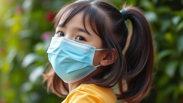 Young girl with mask outdoors reflecting Health in All Policies governance framework.