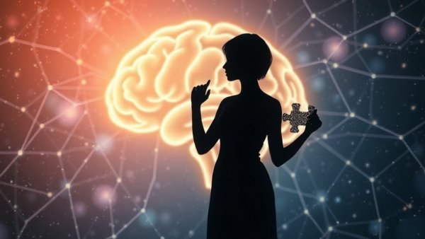 Abstract illustration symbolizing arginine's impact on Alzheimer's.