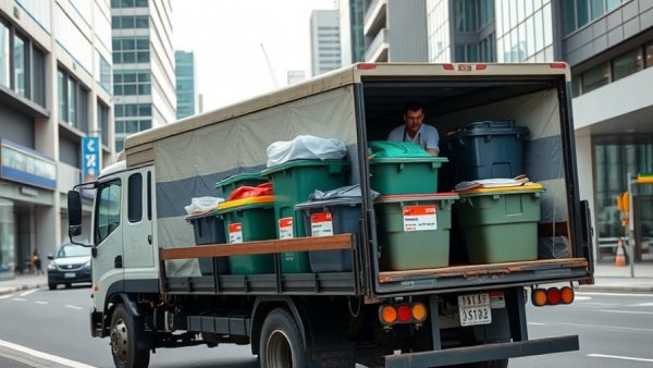 Professionals managing medical waste in a truck, showcasing medical waste management solutions.