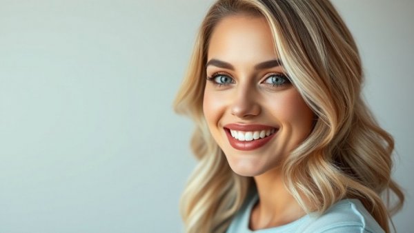 Blonde woman smiling softly, GLP-1 medication muscle preservation concept.