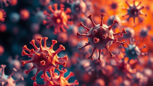 Colorful visualization of bacteria to prevent gum disease.