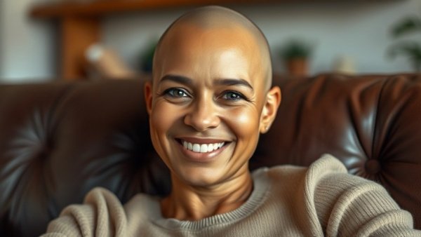 Smiling woman indoors representing Vitamin E cancer treatment.