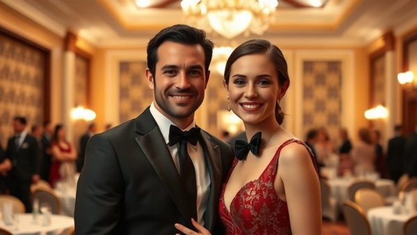 Video Email features from Talk Fusion: formal event with smiling couple