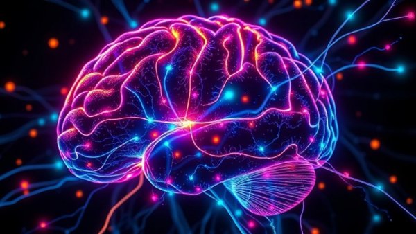 Vivid brain neural pathways illustrating difference between psychopaths and other people.
