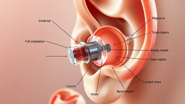 Anatomical view of a fully implanted cochlear implant.