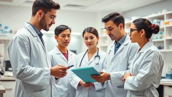 Scientists in lab discussing PD-001 Hantavirus treatment.