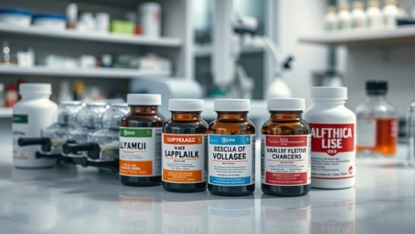 Suspicious lab-tested supplements on a lab table.