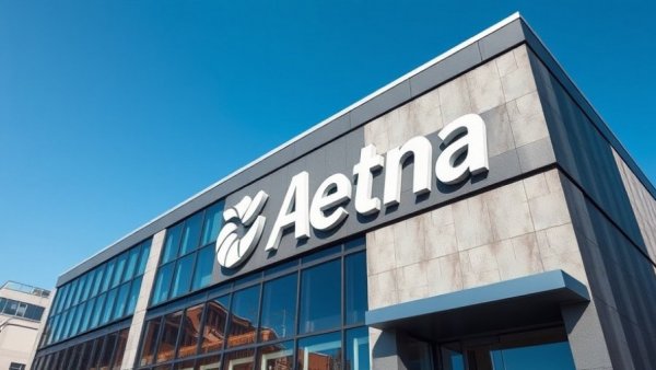 Aetna corporate building showing modern architecture under blue sky.