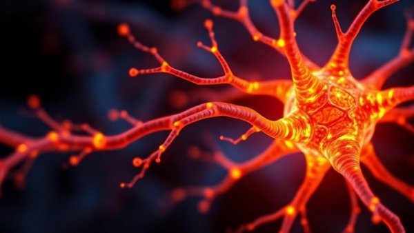 IDOL enzyme potential in Alzheimer's treatment visualized through glowing neuron.