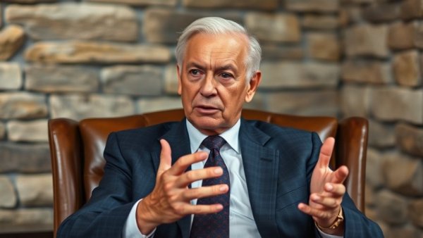 Elderly man in suit discussing Medicare AI prior authorization pilot.