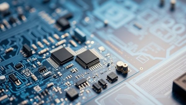 Advanced microchip circuit board in hearing technology.