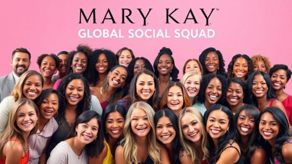 Mary Kay Global Social Squad Program collage with diverse individuals.