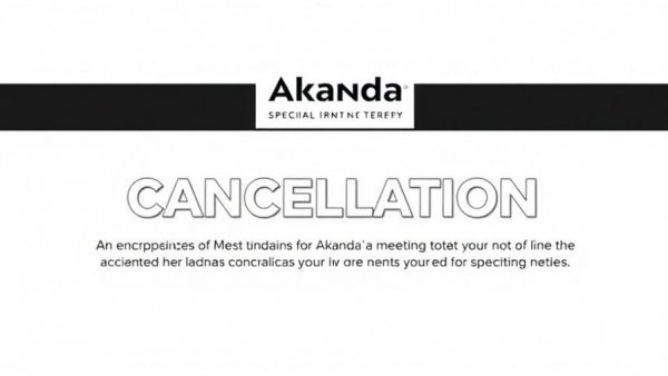 Akanda Corp Special Meeting Cancellation notice in minimalist design.