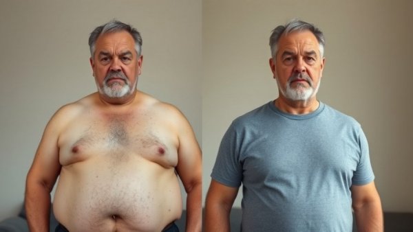 Max's weight loss transformation: before and after image.