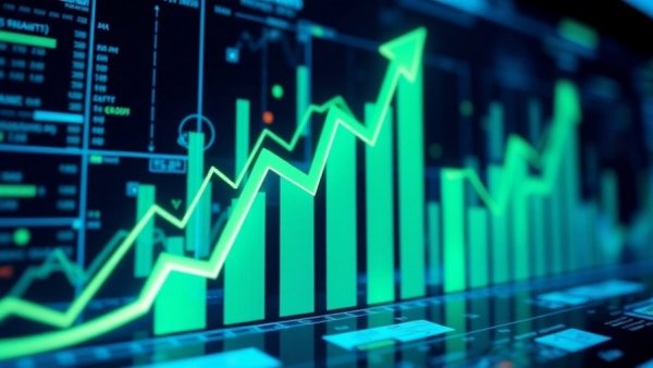 Glow Lifetech revenue growth graph in digital style.