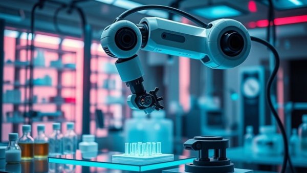 MEDBOTX™ robotic arm 3D printing medicines in a modern lab
