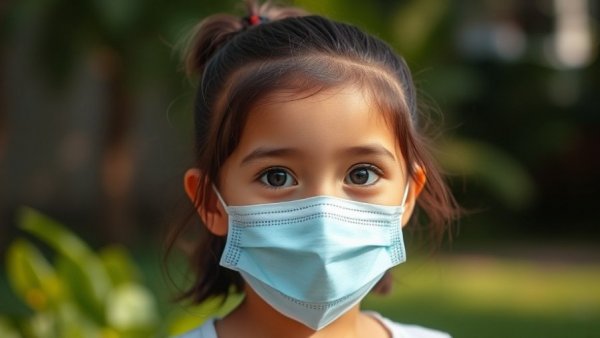 Young girl outdoors in a mask for Disability-Inclusive Breast Health Care Survey.