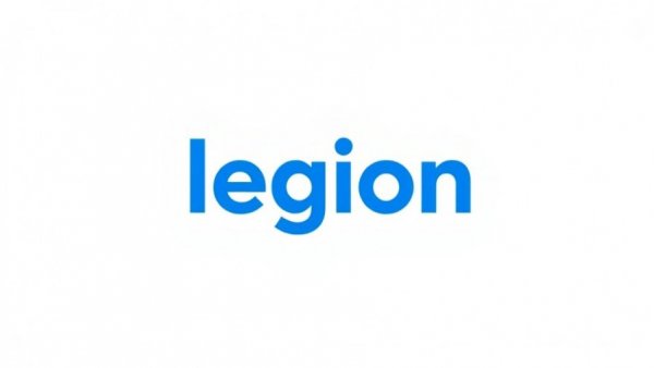 Minimalist blue 'legion' logo on transparent background