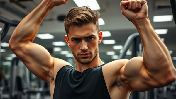 Single-arm lat pulldown benefits demonstrated by a focused man in gym.
