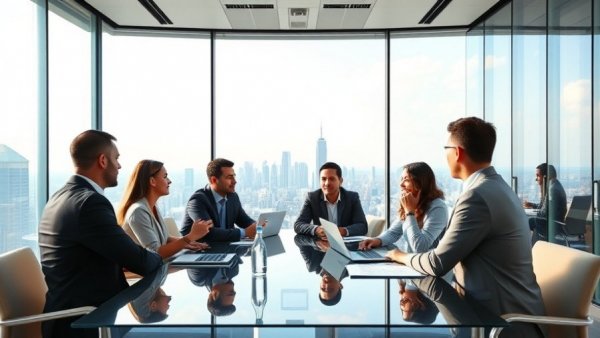 Business professionals discussing an exclusive distribution partnership