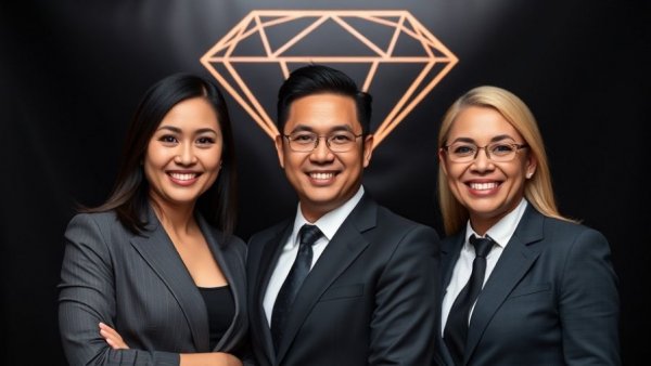 Imperial Black Diamond Achievement celebration with three professionals in suits.