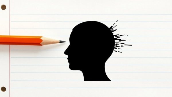 Artistic depiction of memory loss with head silhouette being erased.