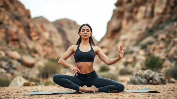 Woman practicing yoga outdoors to simplify your wellness routine.