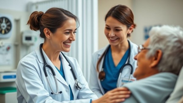 Doctor and patient interaction showing care, related to AI in revenue cycle management.