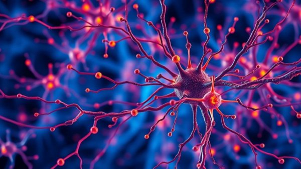 Neuronal networks illustrating OLE Alzheimer's treatment concept.