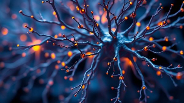 Glowing brain neurons showcasing complex connections and activity
