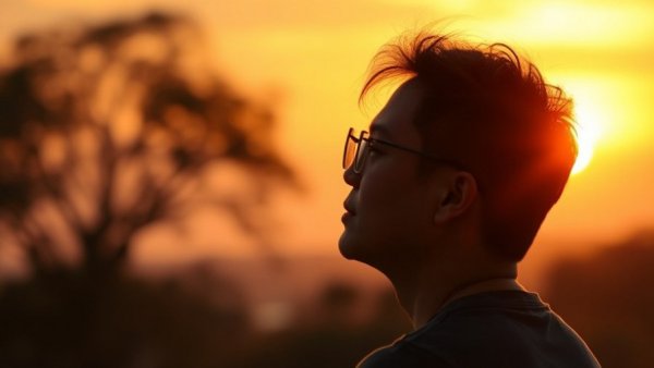 Silhouette of person looking at sunset for vitamin D levels.