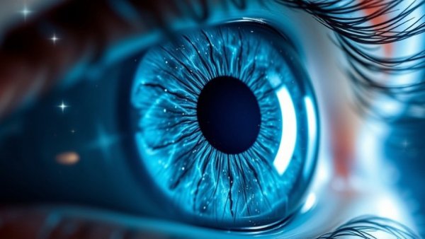 Cosmic eye reflecting the universe, conscious minds in the universe.