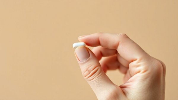 Close-up of a hand holding a white capsule related to placebo effect in aging.