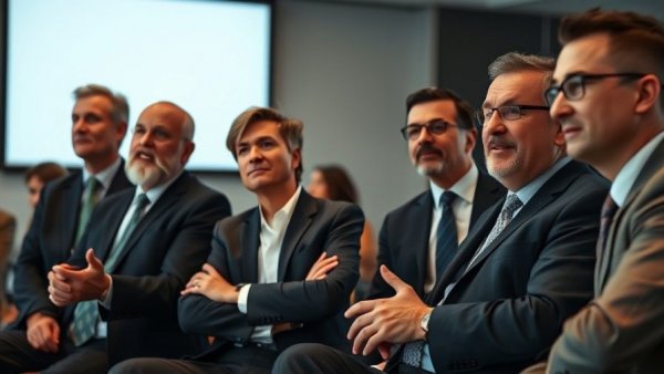 Professional board members presenting at a conference