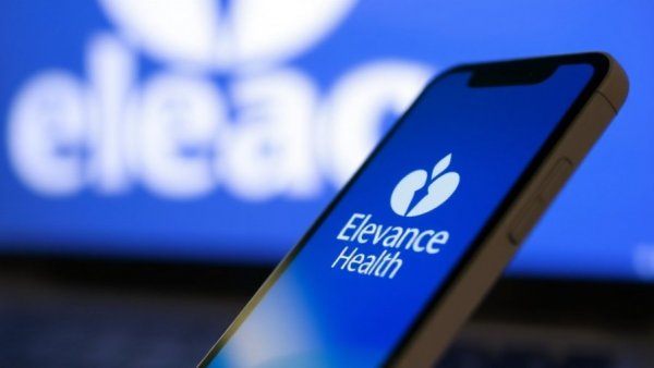 Smartphone screen showing Elevance Health logo, Medicare Advantage overcharges