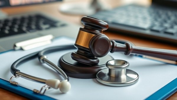 Gavel and stethoscope on clipboard, symbolizing Alignment Healthcare accounting fraud.