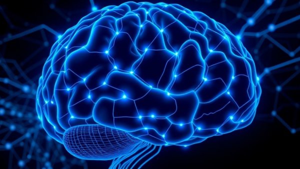 Futuristic digital brain depicting neural connections for multitasking.
