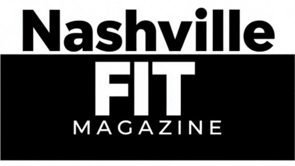 Nashville Fit Magazine logo in bold black and blue text
